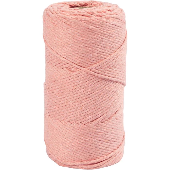 Cordon pour Macramé, L : 198 m, d 2 mm, rose, 330 gr/ 1 rouleau