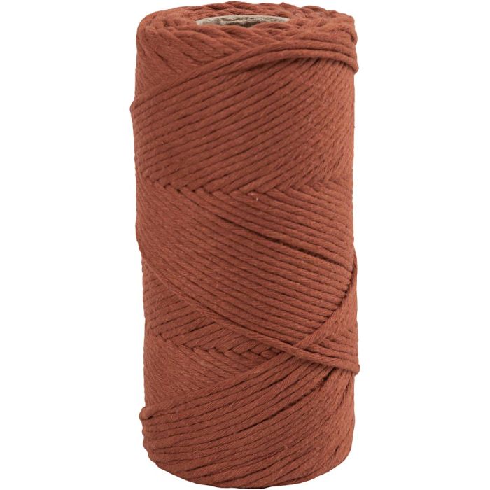 Cordon pour Macramé, L : 198 m, d 2 mm, orange brulé, 330 gr/ 1 rouleau