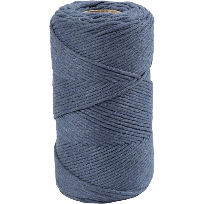 Cordon pour Macramé, L : 198 m, d 2 mm, bleu, 330 gr/ 1 rouleau