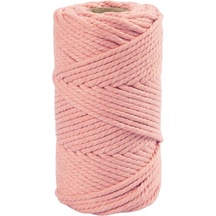 Cordon pour macramé, L : 55 m, d 4 mm, rose, 330 gr/ 1 rouleau