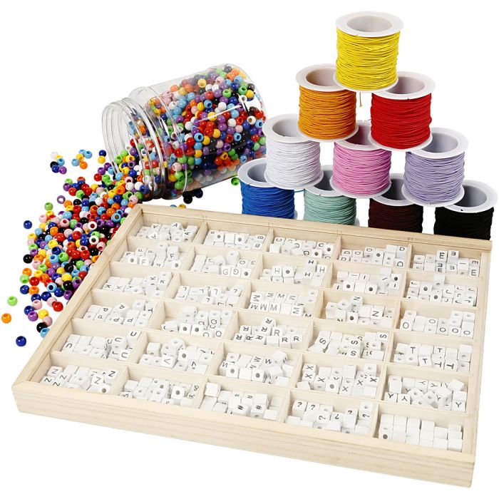 Kit DIY Groupe Lettre Perles sur Bracelet, 1 set