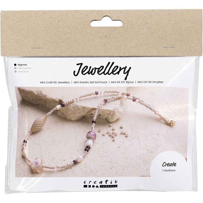 Mini Kit DIY Bijoux, Gros collier, harmonie de roses, 1 Pq.