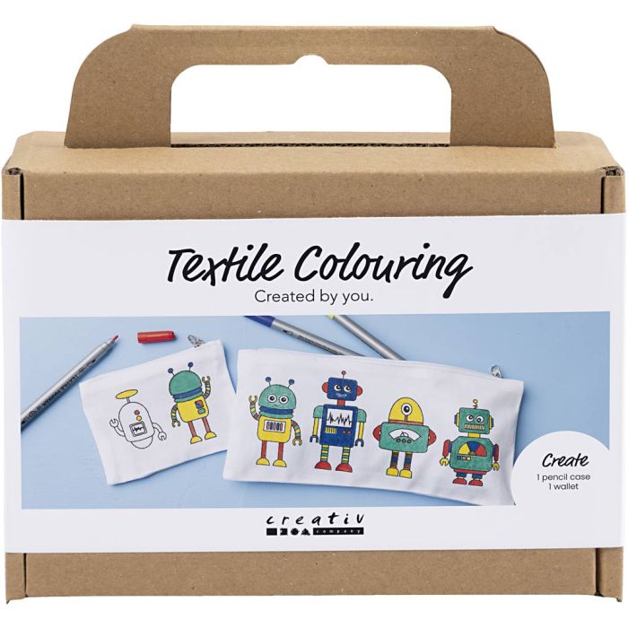 Mini Kit DIY Décoration Textile, Robot, couleur primaire, 1 Pq.