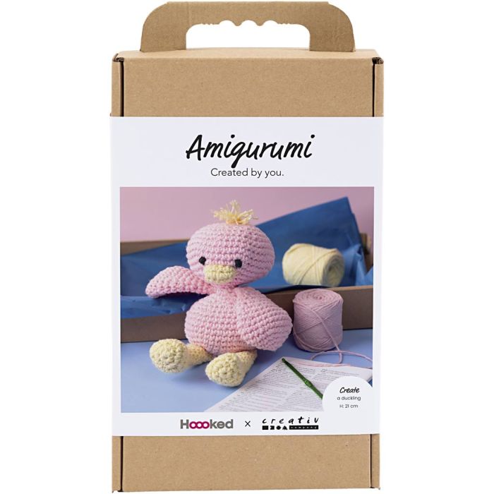 Kit DIY Amigurumi, Canard, rose clair, jaune clair, 1 Pq.