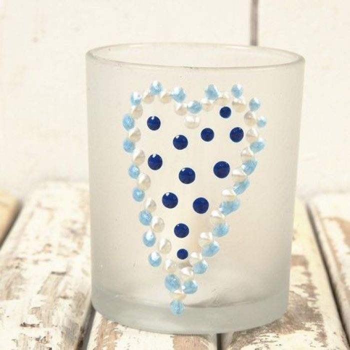 Verre décoré avec de la peinture effet givré