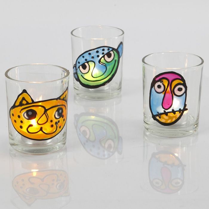 Bougeoirs avec peinture pour vitres