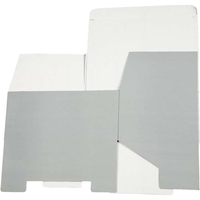 Boîte cadeau, H : 10 cm, L : 22 cm, L : 15.5 cm, gris clair, 1 pièce