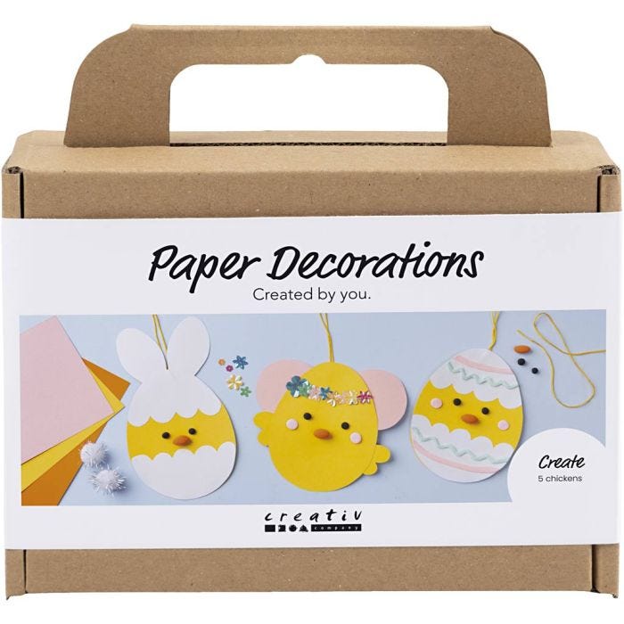Mini Kit DIY Décorations en papier, papier cartonné avec décoration, 1 set