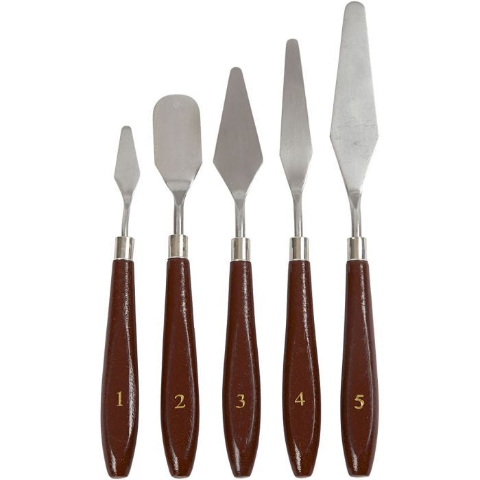Palettes en métal, L : 17-23 cm, L : 1,5-2,5 cm, 5 pièces/ 1 Pq.