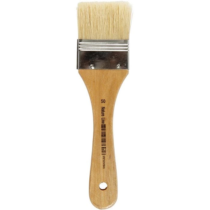 Pinceaux pour vernis, L : 18,5 cm, L : 50 mm, Plat, 12 pièces/ 1 Pq.