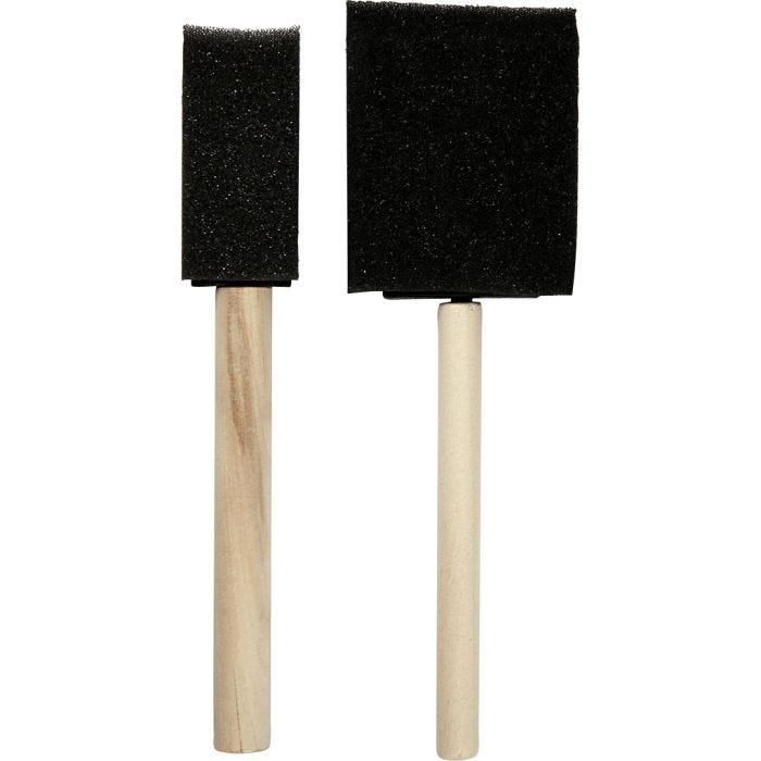 Pinceaux éponges, L : 15,5-16 cm, L : 25+50 mm, 2pièces/ 1 Pq.