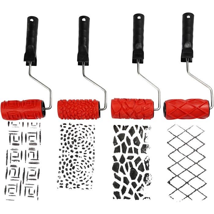 Rouleaux à motifs, L : 10 cm, 4pièces/ 1 Pq.