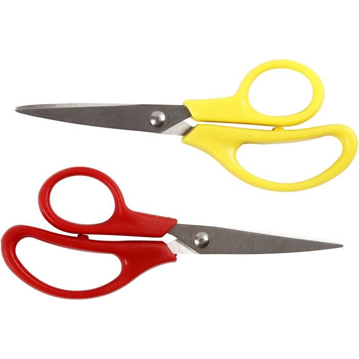 Ciseaux enfants - set, L : 12,5 cm, pointus, droitier & gaucher, 12 pièces/ 1 Pq.