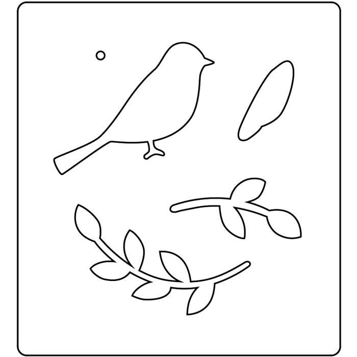Gabarit de coupe en acier, oiseau, dim. 14x15,25 cm, ép. 15 mm, 1 pièce