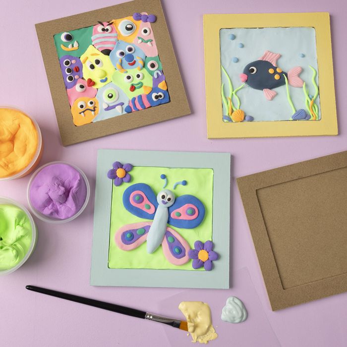 Cadres en collage avec motifs en Silk Clay®