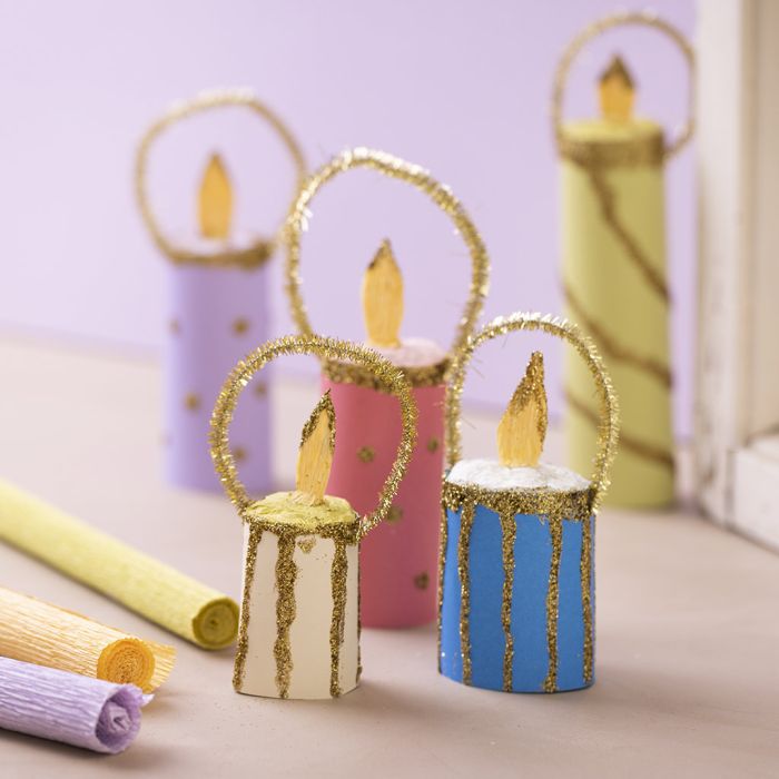 Bougies de Noël en papier crépon