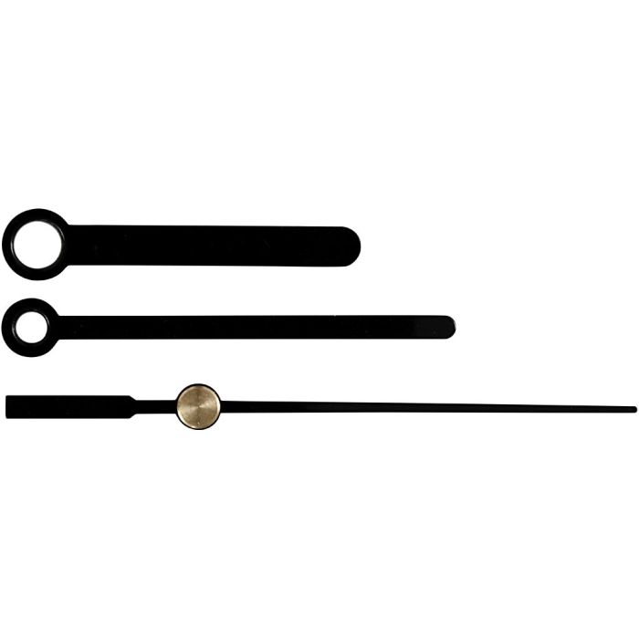 Aiguilles d'horloge, diamètre intérieur 4+6 mm, noir, 1 set