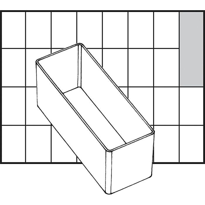Boîte de rangement, dim. A9-2, H : 47 mm, dim. 109x39 mm, 1 pièce