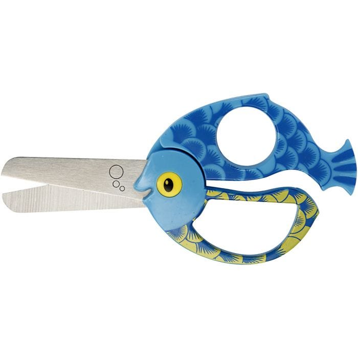 Ciseaux Animaux pour Enfants, Poisson, L : 13 cm, 1 pièce