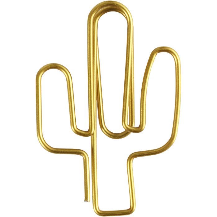 Trombones, cactus, dim. 40x30 mm, or, 6 pièces/ 1 Pq.