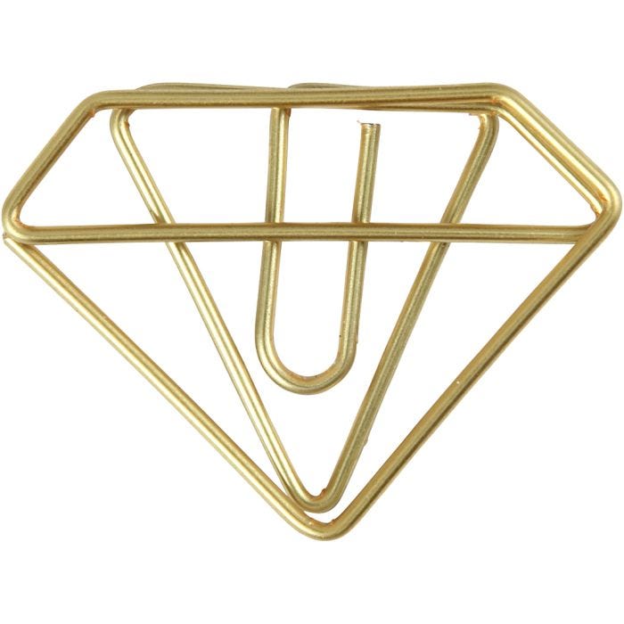 Trombones, diamant, H : 25 mm, L : 35 mm, or, 6 pièces/ 1 Pq.