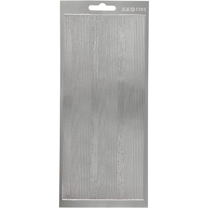 Autocollants, bordures, feuille 10x23 cm, argent, 1 flles