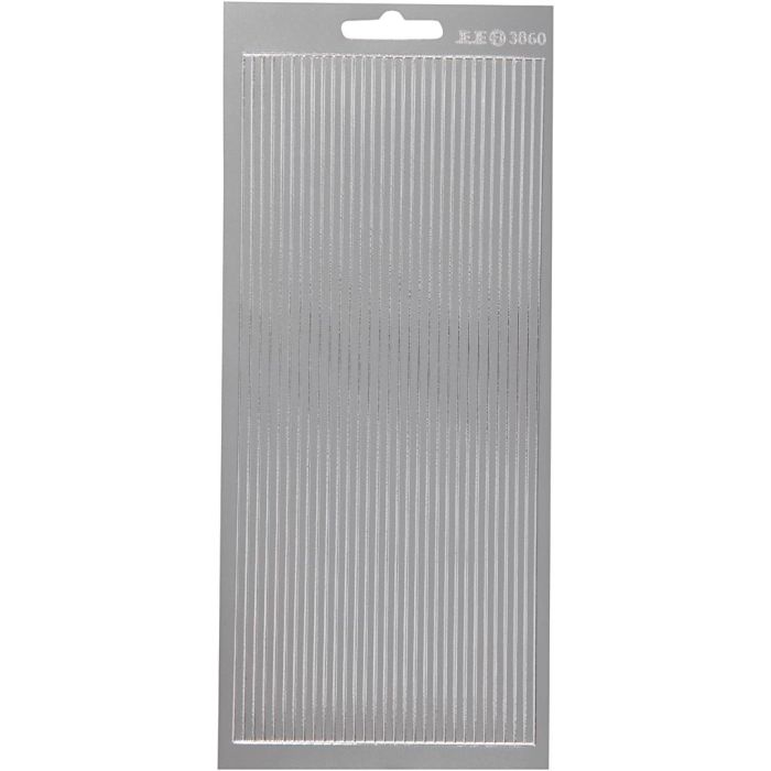 Autocollants, bordures, feuille 10x23 cm, argent, 1 flles