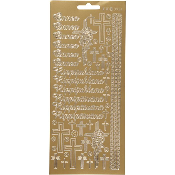 Autocollants, Onnea Rippyhlana, feuille 10x23 cm, or, 1 flles