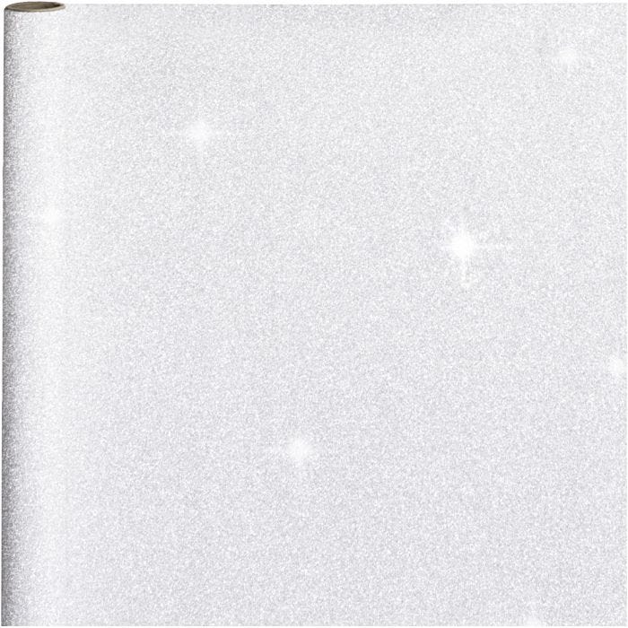 Papier cadeau, L : 50 cm, 80 gr, argent, 3 m/ 1 rouleau