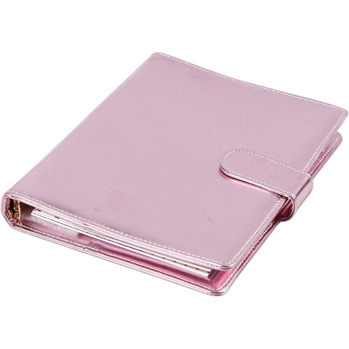 Agenda, dim. 19x23,5x4 cm, Agenda à anneaux, rose, 1 pièce