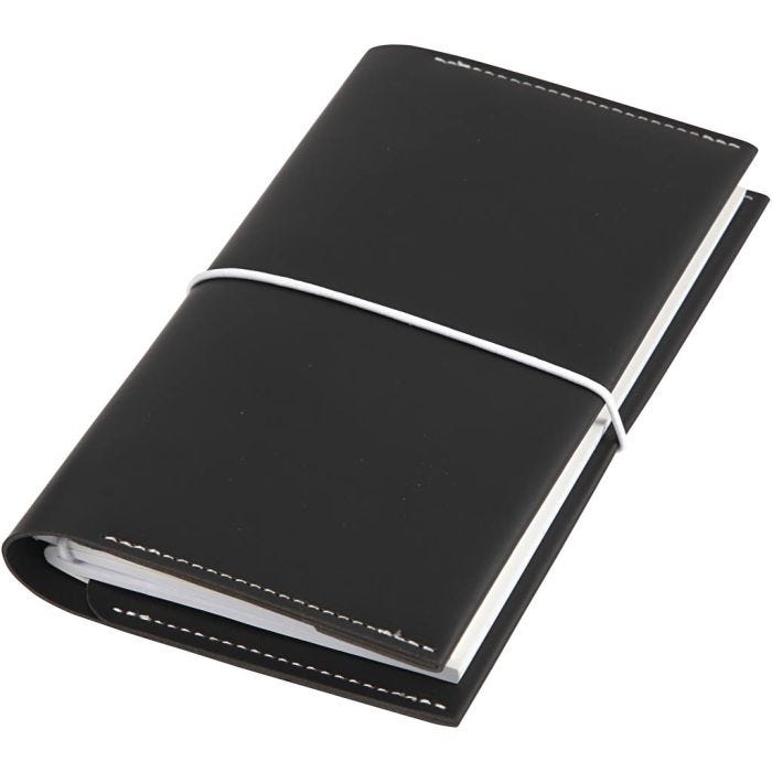 Planner, dim. 10x18x1,5 cm, fermeture élastique, noir, 1 pièce