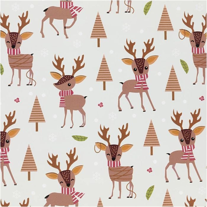 Papier cadeau, Bambi, L : 50 cm, 80 gr, ice blue, 5 m/ 1 rouleau