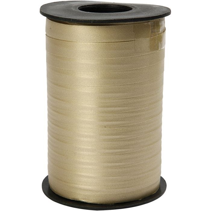 Ruban cadeau, L : 10 mm, mate, or, 250 m/ 1 rouleau