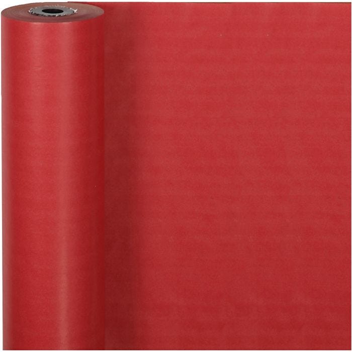 Papier cadeau, L : 50 cm, 60 gr, rouge, 100 m/ 1 rouleau