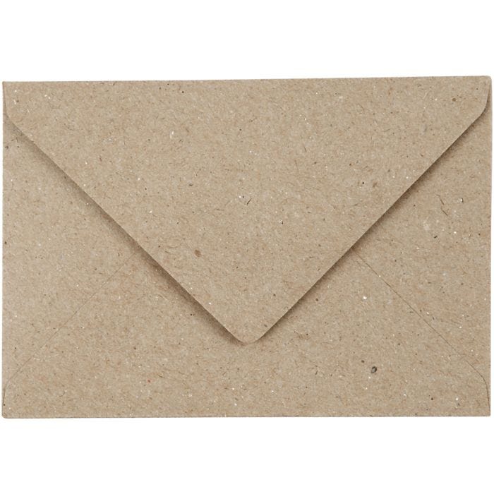 Enveloppe recyclée, dimension enveloppes 7,8x11,5 cm, 120 gr, naturel, 50 pièces/ 1 Pq.