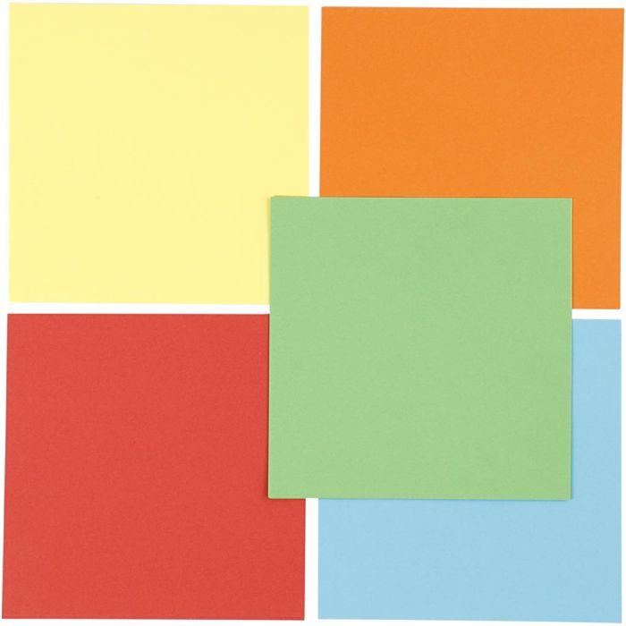 Papier Origami, dim. 15x15 cm, 80 gr, 5x10flles/ 1 Pq.