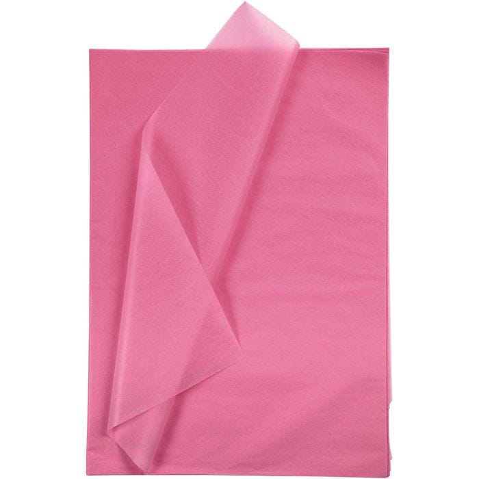 Papier de soie, feuille 50x70 cm, 17 gr, rose, 25flles/ 1 Pq.