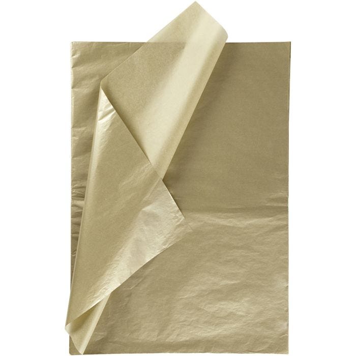 Papier de Soie, feuille 50x70 cm, 17 gr, or, 25 flles/ 1 Pq.