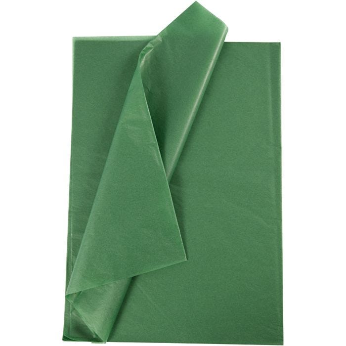 Papier de Soie, feuille 50x70 cm, 17 gr, vert, 25 flles/ 1 Pq.