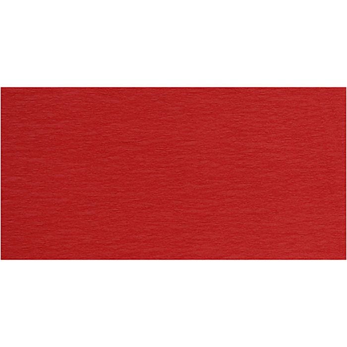 Papier Crépon, feuille 50x250 cm, rouge, 10 pli/ 1 Pq.