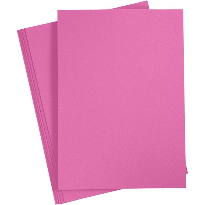 Papier Cartonné, A4, feuille 210x297 mm, 180 gr, rose, 20 flles/ 1 Pq.
