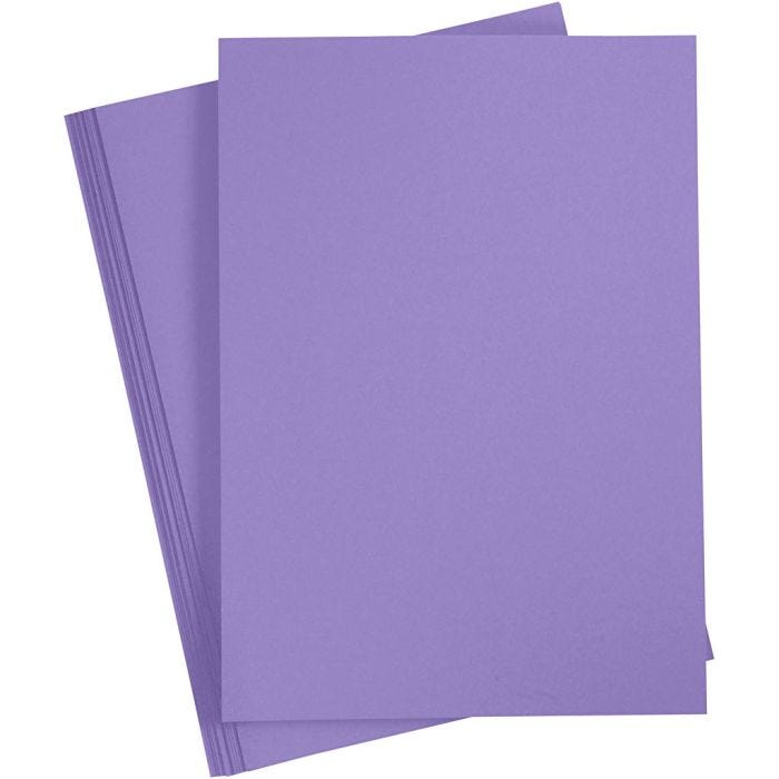 Papier Cartonné, A4, feuille 210x297 mm, 180 gr, violet, 20 flles/ 1 Pq.