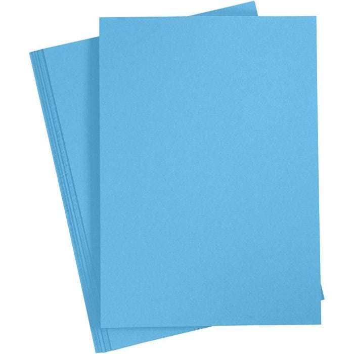 Papier Cartonné, A4, feuille 210x297 mm, 180 gr, bleu, 20 flles/ 1 Pq.