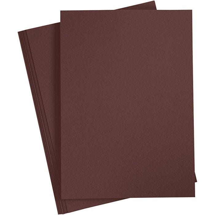 Papier Cartonné, A4, feuille 210x297 mm, 180 gr, brun foncé, 20 flles/ 1 Pq.
