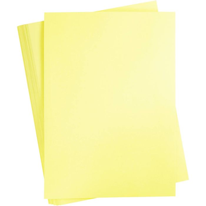 Papier Cartonné, A2, feuille 420x594 mm, 180 gr, jaune clair, 100 flles/ 1 Pq.