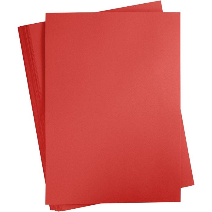 Papier Cartonné, A2, feuille 420x594 mm, 180 gr, rouge, 100 flles/ 1 Pq.