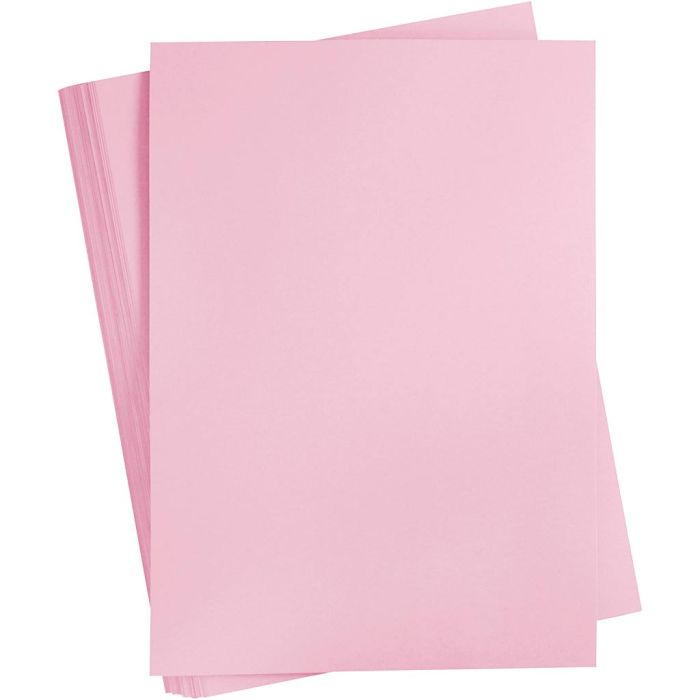 Papier Cartonné, A2, feuille 420x594 mm, 180 gr, rose clair, 100 flles/ 1 Pq.