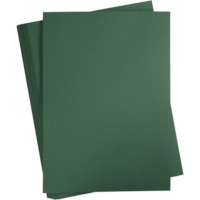 Papier Cartonné, A2, feuille 420x594 mm, 180 gr, vert foncé, 100 flles/ 1 Pq.