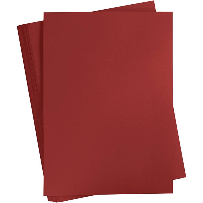 Papier Cartonné, A2, feuille 420x594 mm, 180 gr, rouge foncé, 100 flles/ 1 Pq.