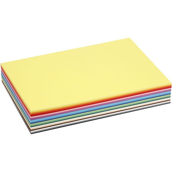 Papier Cartonné Colortime, A4, feuille 210x297 mm, 180 gr, ass. de couleurs, 30flles ass./ 1 Pq.